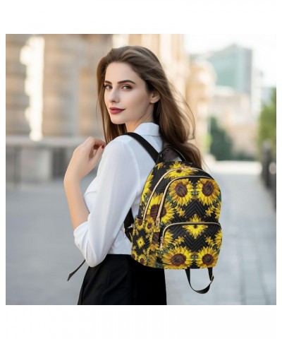 Sunflower Floral Print Mini Backpack Fashion Backpack Purse for Women,Handbag Shoulder Bag Casual Daypack, Ladies Gift for Co...