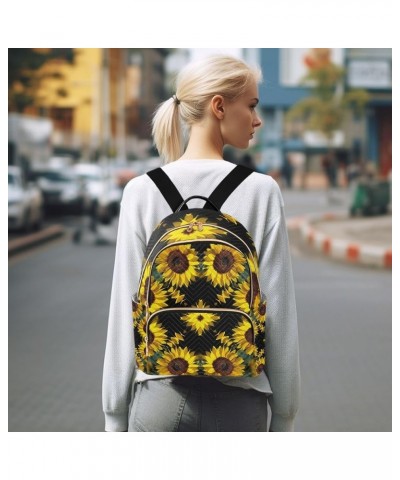 Sunflower Floral Print Mini Backpack Fashion Backpack Purse for Women,Handbag Shoulder Bag Casual Daypack, Ladies Gift for Co...