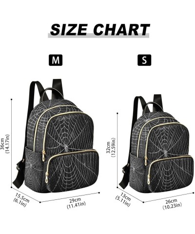 Black Spider Web Halloween Women Backpack Purse Ladies Fashion Shoulder Bag Daypack Travel Bag 7.5L Medium $18.59 Backpacks