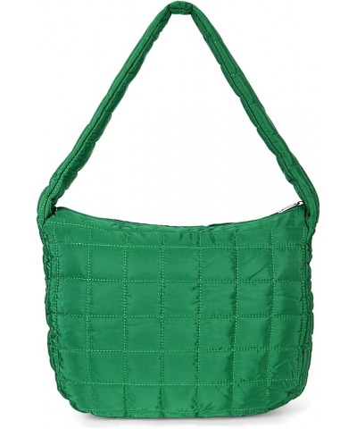 Quilted Tote Bags for Women Lightweight Quilted Padding Shoulder Bag Down Cotton Padded Large Tote Bags Lattice A02-green $17...