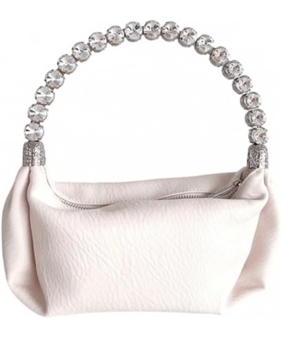 Women's Evening Clutch Bag, Top-handle Rhinestone Diamond Clutch Purse Wedding Party Purse Handbag for Women White $15.36 Eve...