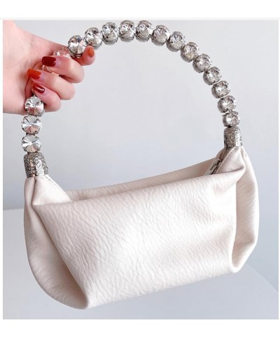 Women's Evening Clutch Bag, Top-handle Rhinestone Diamond Clutch Purse Wedding Party Purse Handbag for Women White $15.36 Eve...