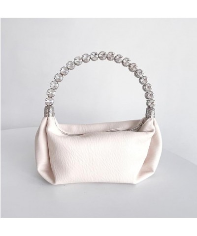 Women's Evening Clutch Bag, Top-handle Rhinestone Diamond Clutch Purse Wedding Party Purse Handbag for Women White $15.36 Eve...