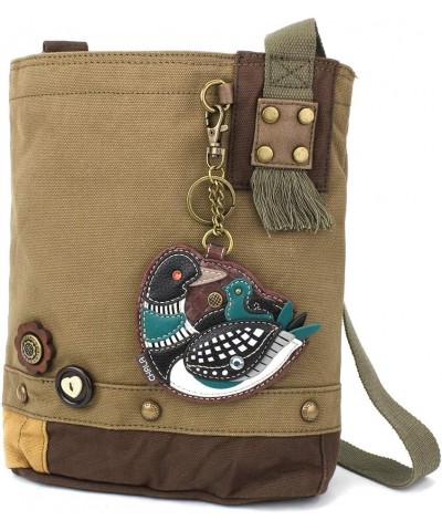 Women Handbag Patch Crossbody - Loon Bird - Olive $24.78 Crossbody Bags