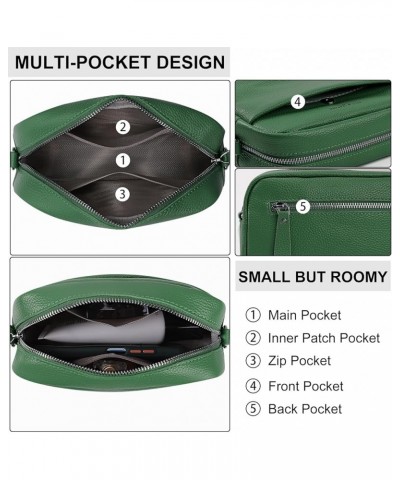 Leather Crossbody Bags for Women Crossbody Camera Bag Purse Thick Strap Trendy Small Shoulder Bag with Guitar Strap C05-green...