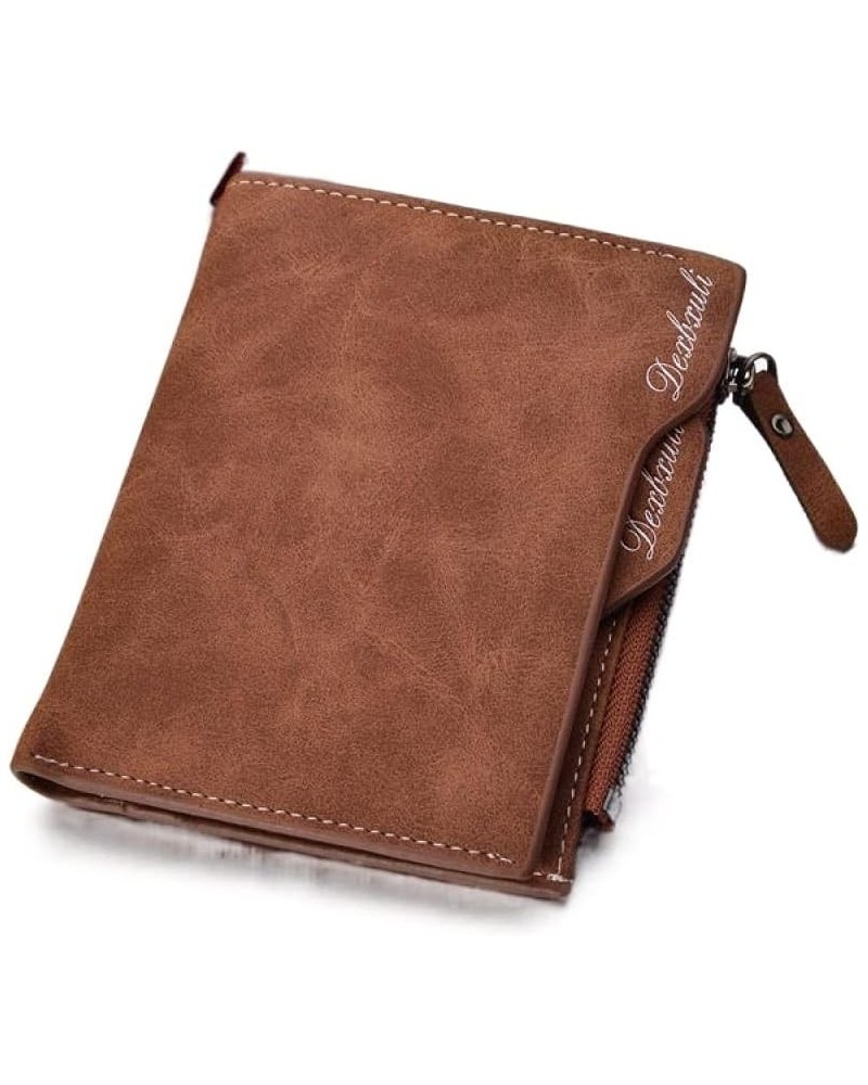 Leather Wallet with Coin Pocket Removable ID Card Slot Credit Card Holder Purse for Man (Color : Dark Grey) Brown $41.27 Wallets