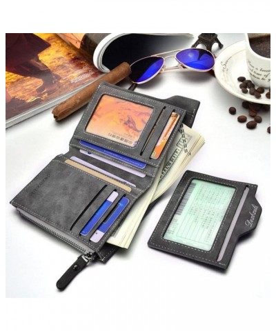 Leather Wallet with Coin Pocket Removable ID Card Slot Credit Card Holder Purse for Man (Color : Dark Grey) Brown $41.27 Wallets