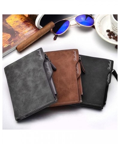 Leather Wallet with Coin Pocket Removable ID Card Slot Credit Card Holder Purse for Man (Color : Dark Grey) Brown $41.27 Wallets