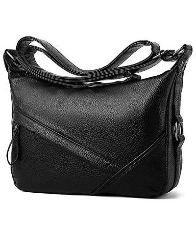 Women Casual Crossbody Small Hobo Shoulder Bag Black PU Leather Travel Purse for Lady Black - Style a $12.95 Hobo Bags