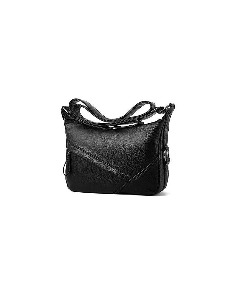 Women Casual Crossbody Small Hobo Shoulder Bag Black PU Leather Travel Purse for Lady Black - Style a $12.95 Hobo Bags