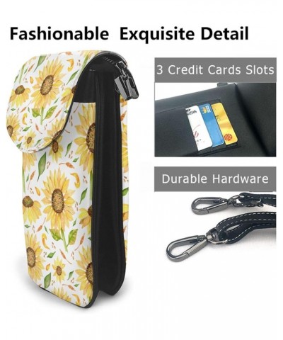 Small Crossbody Phone Bags for Women Leather Cell Phone Purse Lightweight Cell Phone Wallet Sunflowers3 $16.07 Crossbody Bags