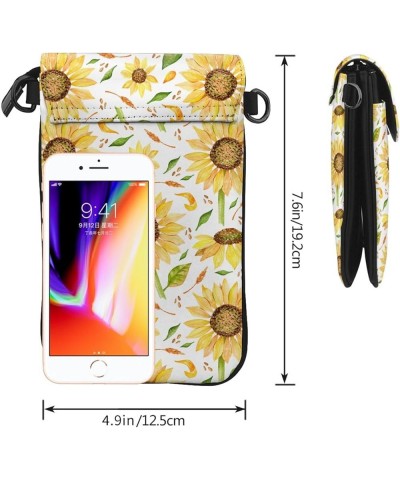 Small Crossbody Phone Bags for Women Leather Cell Phone Purse Lightweight Cell Phone Wallet Sunflowers3 $16.07 Crossbody Bags