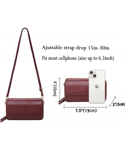 RFID Crossbody Wallet Wristlet Purse with Phone Pocket For Women Vegan Leather… Burgundy $13.72 Wristlets