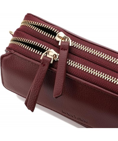 RFID Crossbody Wallet Wristlet Purse with Phone Pocket For Women Vegan Leather… Burgundy $13.72 Wristlets