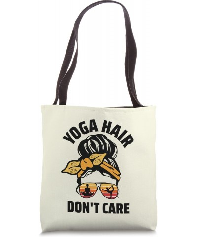 Yoga Hair Don't Care Messy Bun Yogi Girl Women Yoga Tote Bag $15.07 Totes