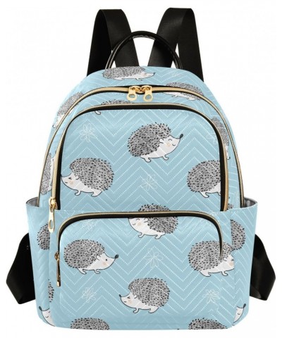 Cute Hedgehogs Fashion Backpack Purse for Women Multipurpose Casual Daypack with Multi Pockets & Secured Zipper Ladies Gift f...