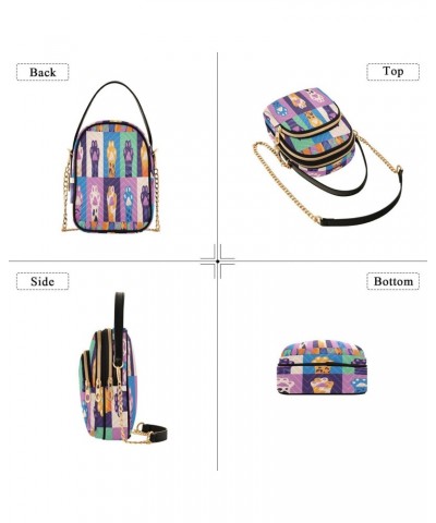 Cats Paws Set Crossbody Bags for Women Quilted Chain Crossbody Purses Trendy Colorful Cross Body Phone Purse Handbag $13.77 C...