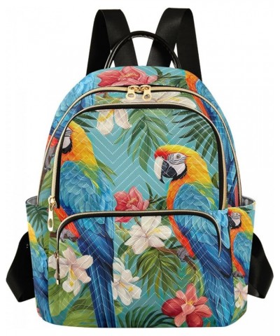 Blue Orange Branch Oranges Woman's Fashion Backpack, Daily Backpack, Women's Travel Backpack, S Macaws Sitting on Tropical Fl...