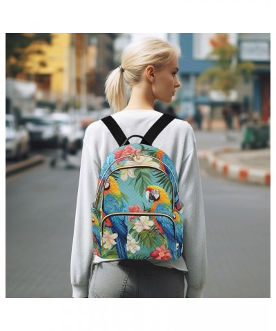 Blue Orange Branch Oranges Woman's Fashion Backpack, Daily Backpack, Women's Travel Backpack, S Macaws Sitting on Tropical Fl...