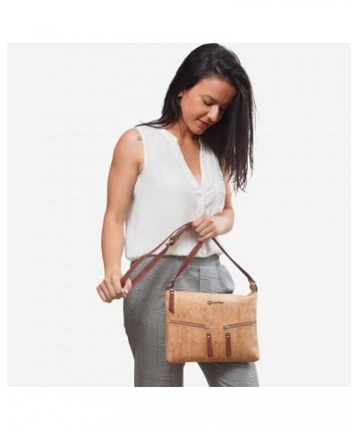 Cork Purse Crossbody Women Handbag from Portugal | Vegan Leather Brown / Red $36.72 Crossbody Bags