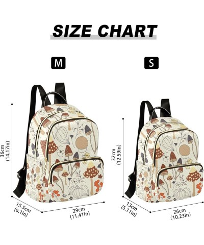 Mushrooms Flowers Leaves Backpack for Women, Shoulder Bag Lightweight Mini Backpack Casual Daypack Back Pack Small(11.41'' x ...