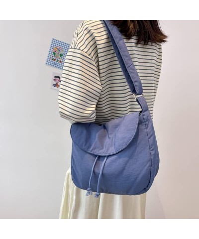 Aesthetic Boho Crossbody Bag Shoulder Bag, Women Girls Y2k Harajuku Grunge Messenger Bag for School Girls Boys Blue $12.89 Sh...