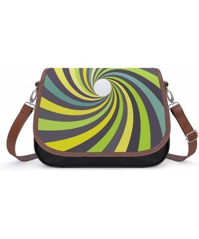 Retro Symbol of The Hippie Women Crossbody Clutch Purse Handbag Shoulder Bags Spiral Pattern $21.32 Shoulder Bags