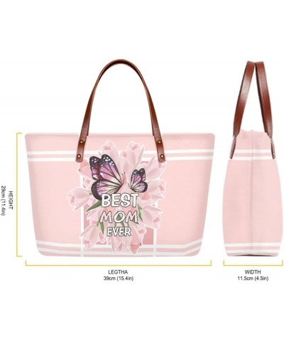 Purse and Wallet Set, Large Tote and Wallet Set for Women, Lightweight Purses Set Butterfly Tulip Print -Pink $24.77 Totes