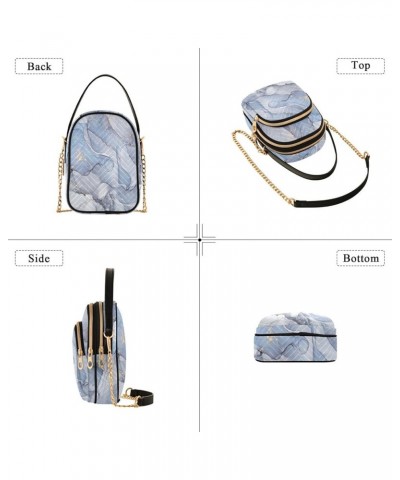 Grey Marbled Women's Crossbody Bag Three Zipper Design Handbag Shoulder Bag Wallet Color439 $13.77 Shoulder Bags