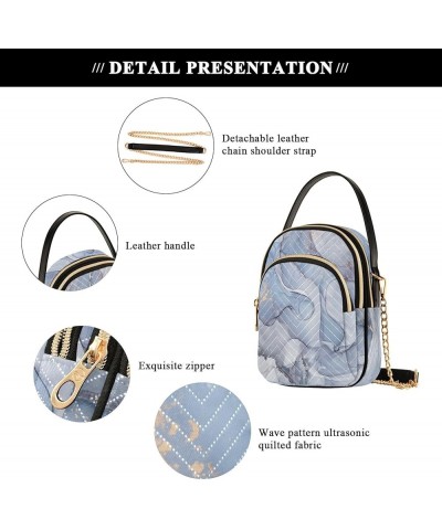 Grey Marbled Women's Crossbody Bag Three Zipper Design Handbag Shoulder Bag Wallet Color439 $13.77 Shoulder Bags