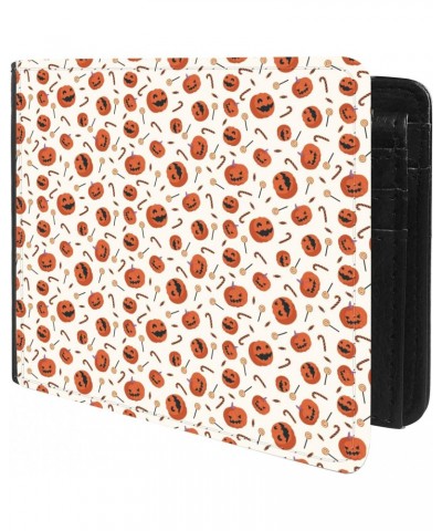 Unique Desige Pattern - Halloween pumpkin and candy pattern, Slim Front Pocket Wallet Billfold RFID Blocking $9.17 Wallets