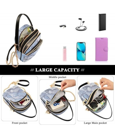 Grey Marbled Women's Crossbody Bag Three Zipper Design Handbag Shoulder Bag Wallet Color439 $13.77 Shoulder Bags