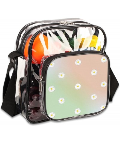 Daisy Cartoon Stadium-Approved Clear Crossbody Bag with Colorful Print Design Daisy Gradient $13.19 Crossbody Bags