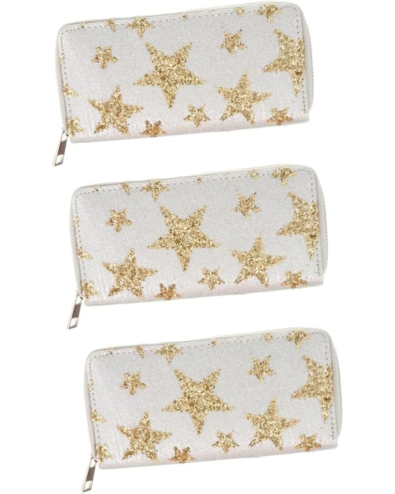 3pcs Five-pointed Star Wallet Purse Leather Change Holder Zip Around Wallets for Women Blocking Wallet Women Womens Clutch Wo...