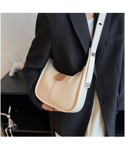 Vintage Shoulder Crossbody Bag Lady's PU Leather Purse Fashion Handbag Clutch Y2k Purse Beige $20.04 Shoulder Bags