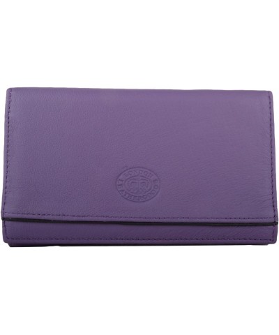 Womens Soft Leather Bi-Fold Money/Coin Holder/Pouch/Purse with Multiple Features - Purple $14.55 Wallets