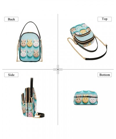 Easter Bunny Cookies Pattern Small Crossbody Bag Functional Multi Pocket Bag Shoulder Handbag $13.92 Crossbody Bags