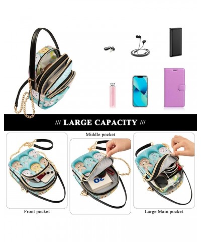 Easter Bunny Cookies Pattern Small Crossbody Bag Functional Multi Pocket Bag Shoulder Handbag $13.92 Crossbody Bags