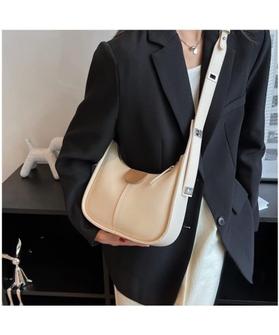 Vintage Shoulder Crossbody Bag Lady's PU Leather Purse Fashion Handbag Clutch Y2k Purse Beige $20.04 Shoulder Bags