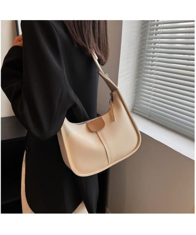 Vintage Shoulder Crossbody Bag Lady's PU Leather Purse Fashion Handbag Clutch Y2k Purse Beige $20.04 Shoulder Bags