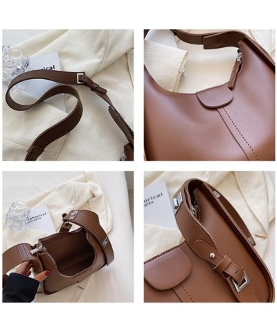 Vintage Shoulder Crossbody Bag Lady's PU Leather Purse Fashion Handbag Clutch Y2k Purse Beige $20.04 Shoulder Bags