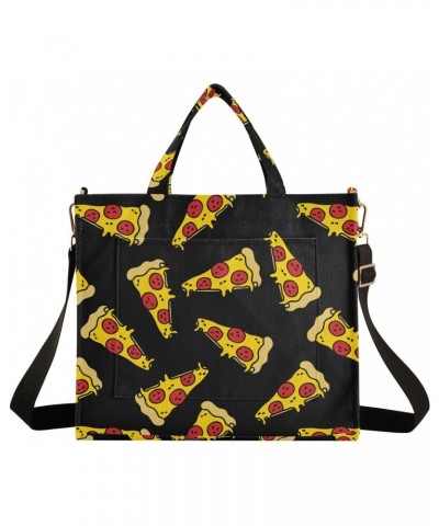 Women Pizza Print Corduroy Tote Bag Casual Handbags Fashion Shoulder Hobo bag $14.20 Totes