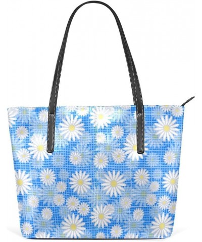 Handbags for Women Tote Bags with 11.08"(L) x 3.54"(W) x 11.02"(W) - Pink Flowers Gray White Sunflower Blue $22.35 Totes