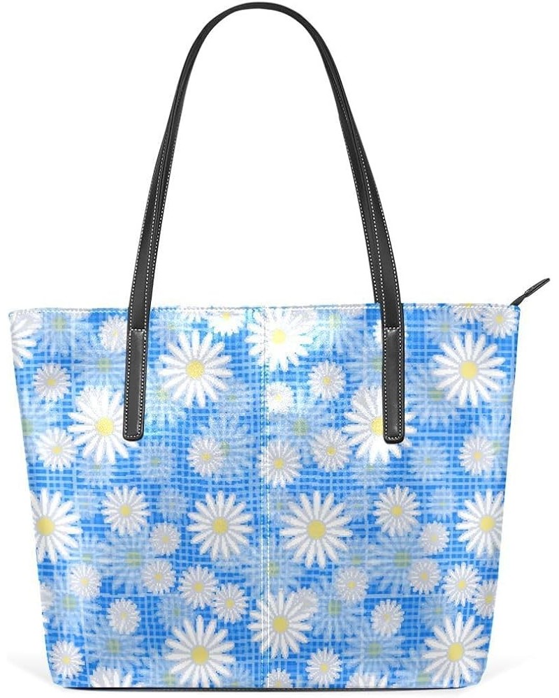 Handbags for Women Tote Bags with 11.08"(L) x 3.54"(W) x 11.02"(W) - Pink Flowers Gray White Sunflower Blue $22.35 Totes