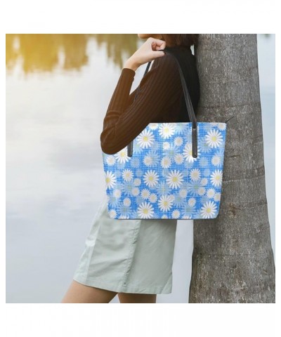 Handbags for Women Tote Bags with 11.08"(L) x 3.54"(W) x 11.02"(W) - Pink Flowers Gray White Sunflower Blue $22.35 Totes