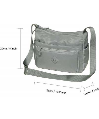 Women Crossbody Bag Handbag Lightweight Shoulder Purse Nylon Multi Pocket Crossbody Bag Ladies Travel Handbag 13-lightgrey $1...