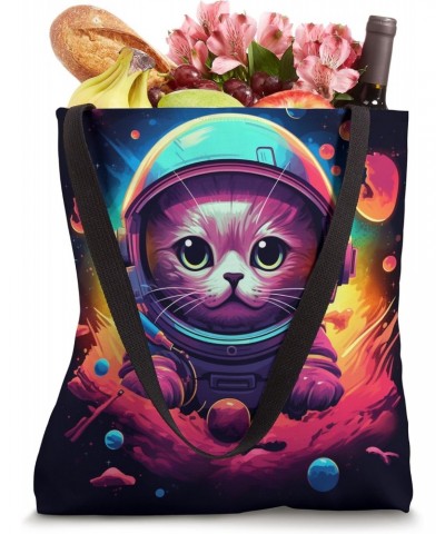 Spaceship Cat galaxy space Cat Alien Kitty Mom Dad Tote Bag $11.50 Totes