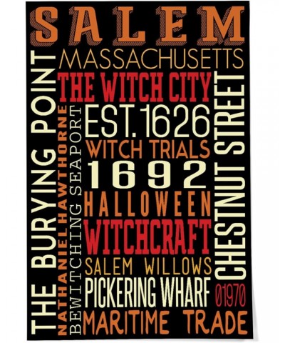 24x36 Inch Giclee Print, Salem, Massachusetts, Typography (5) $23.00 Totes