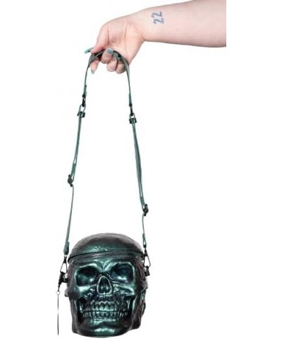 Grave Digger Skull Handbag (Green Oil Slick) Gothic Grunge $35.20 Handbags