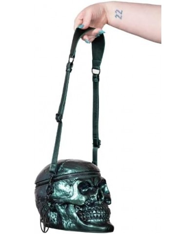 Grave Digger Skull Handbag (Green Oil Slick) Gothic Grunge $35.20 Handbags